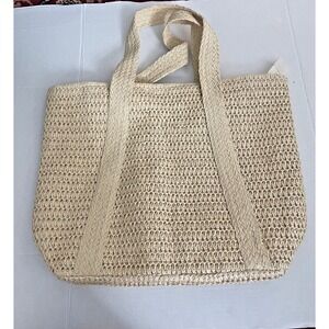 Mark & Graham SAUSALITO STRAW TOTE -‎ NWOT - Monogram Removed - Slight Mark